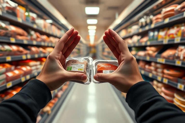 First-person view of shopper