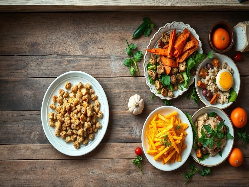 Comparison between a boring repeated meal and a variety of exciting different meals