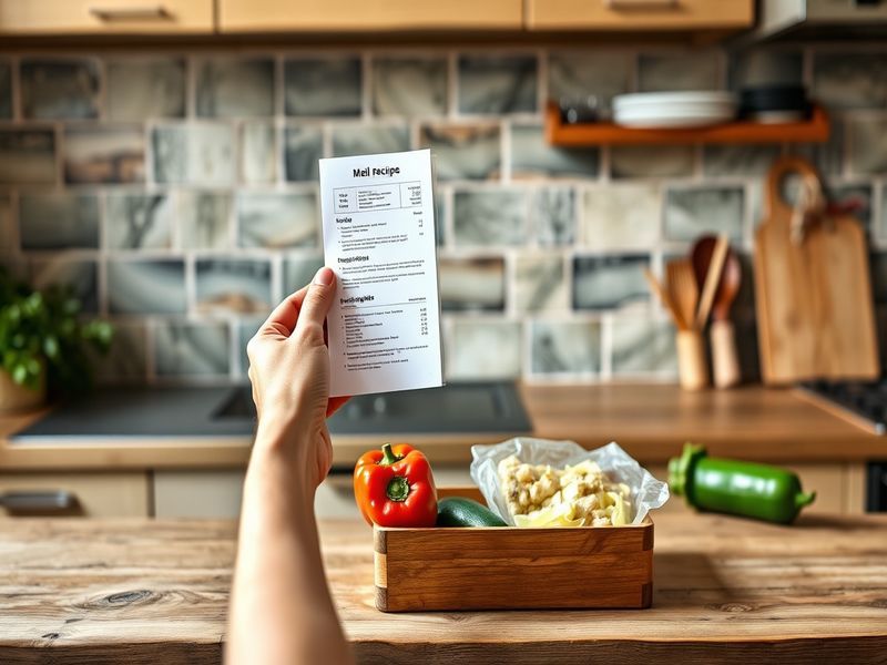 Hands adapting a recipe by swapping ingredients, representing flexible and adaptive meal prep logistics.