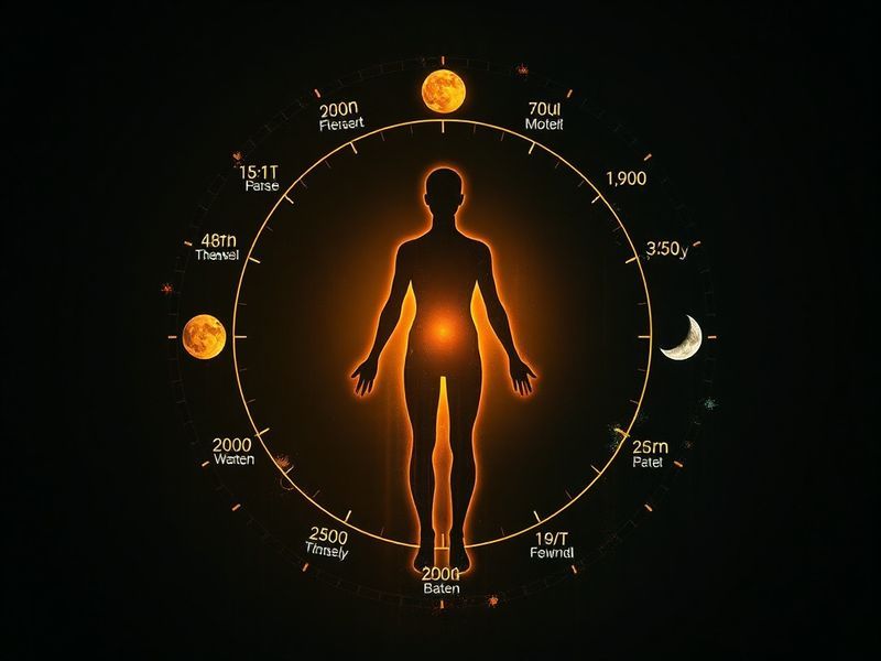 Artistic visualization of the human circadian rhythm showing a 24-hour cycle of activity and rest.