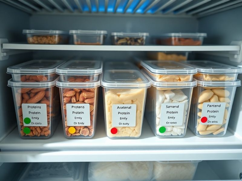 Organized home freezer using Kanban system principles for protein inventory management