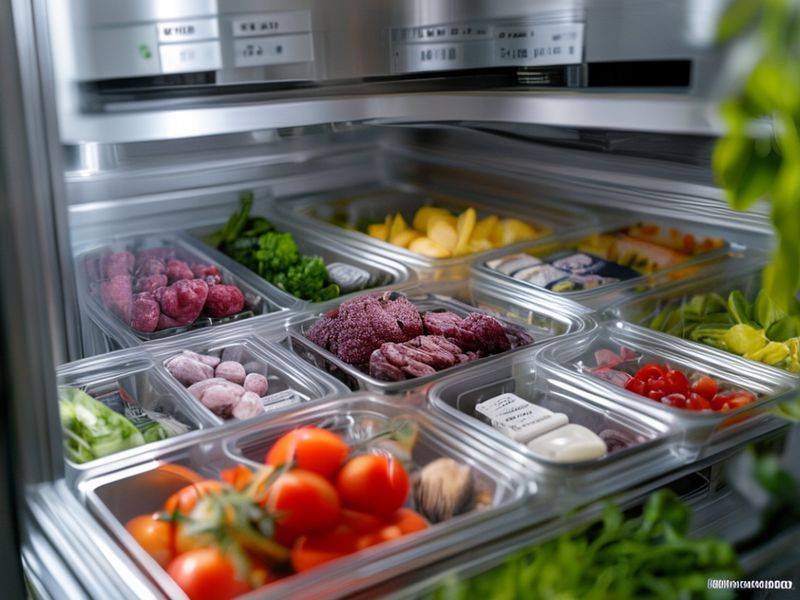 Freezer organization system for GLP-1 meal planning with protein-focused portion control